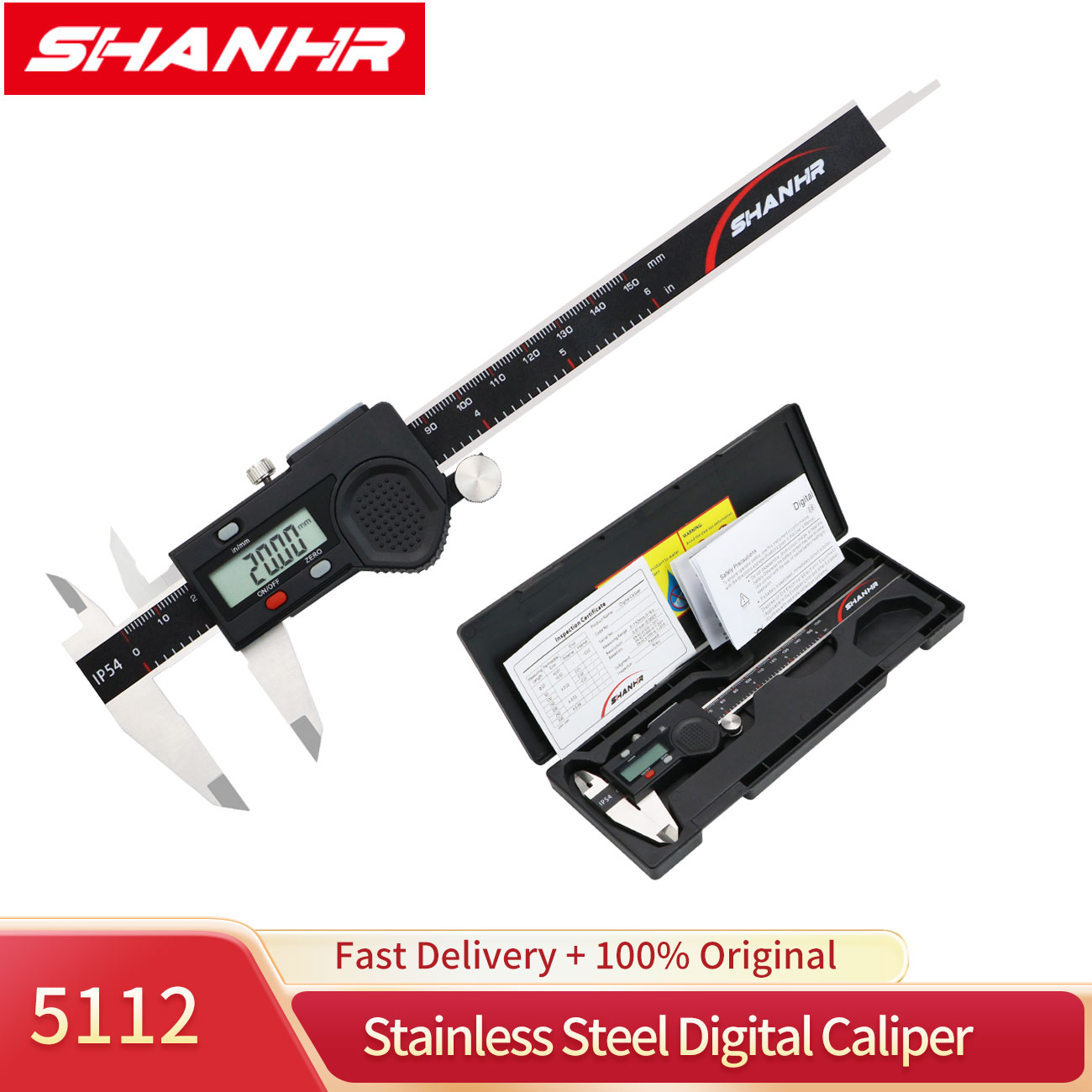 Digital Caliper 150Mm Stainless Steel - SHANHR Electronic Vernier Caliper 150mm Digital