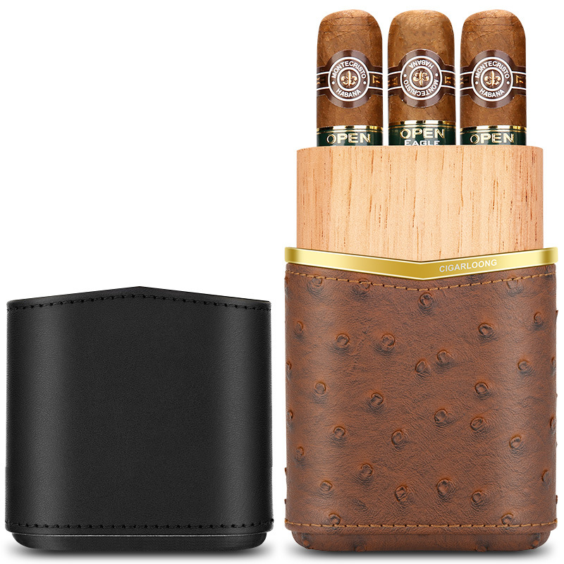 Leather Cigar Case﻿ Cedar Wood - Packaging review and price