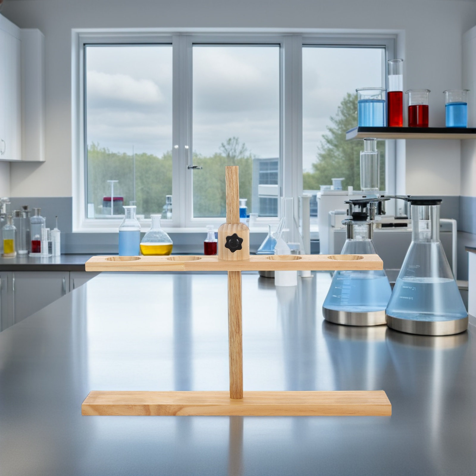 Wooden Separatory Funnel Stand - Lab Equipment review and price