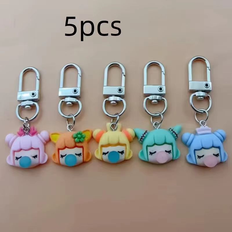 5pcs resin girl keychain, suit - Packaging review and price